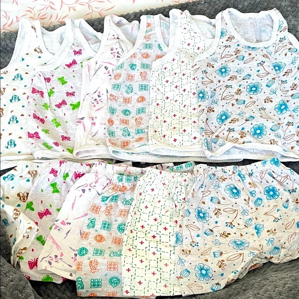 Organic cotton Kids Pajama Set 6-9 months summer sets bundle
